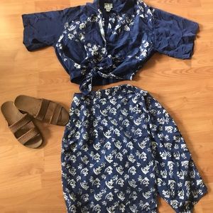 Clio blouse and wrap around skirt set